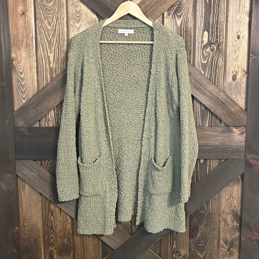 Green Popcorn Sweater Cardigan